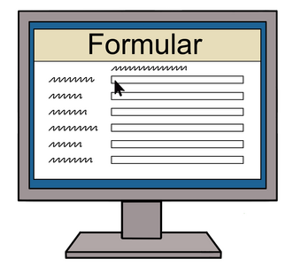 Ein elektronisches Formular wird auf einem Computerbildschirm angezeigt