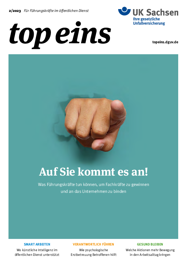 Titel vom topeins - Magazin für Führungskräfte | Ausgabe 02/2023