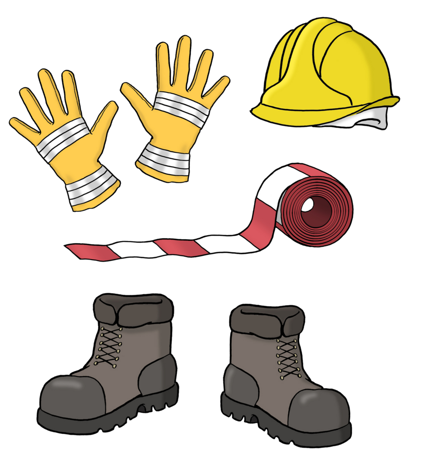 Arbeitsschutz: Persönliche Schutzausrüstung und Warnband